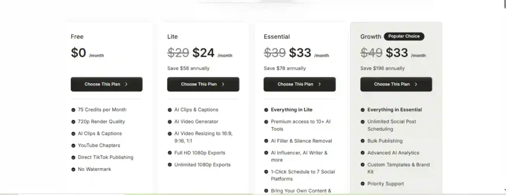  Vidyo.ai Price