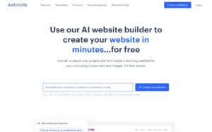 Best AI website builder Webnode dashboard and website creation interface